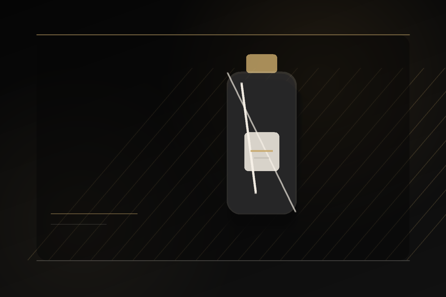 Premium CHENXI fragrance bottle and packaging concept in black and champagne gold